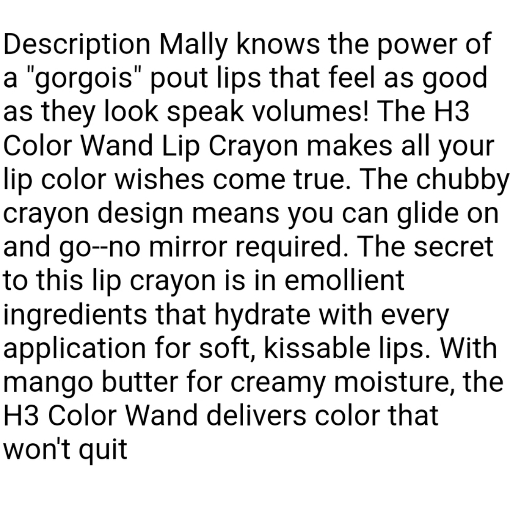 🆕️Mally Beauty H3 Color Wand Lip Crayon in 🪸Coral Crush🪸 - Picture 2 of 10